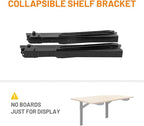 Wallmaster 24inch Folding Shelf Brackets Garage Heavy Duty Steel Max Load 500lb Floating Wall Mounted Collapsible Shelf Bracket Space Saving (Pack of 4, No Board) - style: 4 Pack