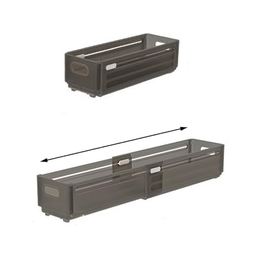 Foldable Storage Bins, 2 Pack Plastic Expandable Boxes for Organizing, Adjustable from 11-18.8" Drawer Organizers Separators Dividers for Bedroom Kitchen Utensils Tools Closet, Small Grey - color: 2 Small Grey