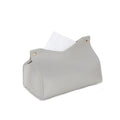 1PCS PU Leather Tissue Box Cover, Rectangle Facial Paper Organizer Dispenser, Modern Tissue Case Holder for Vanity Countertop Nightstands Living Room Office Desk Car (Gray) - color: Gray