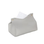 1PCS PU Leather Tissue Box Cover, Rectangle Facial Paper Organizer Dispenser, Modern Tissue Case Holder for Vanity Countertop Nightstands Living Room Office Desk Car (Gray) - color: Gray