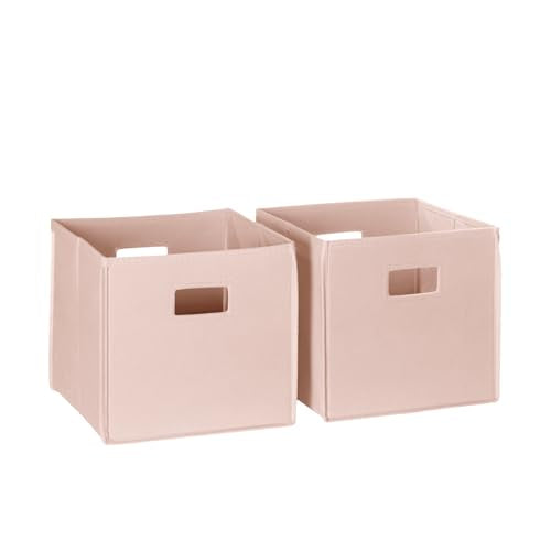 RiverRidge Kids 2pc Fabric Collapsible Storage Cube Organizers with Handles for Playroom Organization - Soft Pink - color: 2 Soft Pink Bins