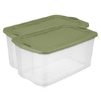 2 Pack 120 Quart Clear Container,Extra Large Plastic Storage Bin with Lid,Stackable Organizer Bins,for Closet, Bedroom, Shelving Units and Everyday Home Storage