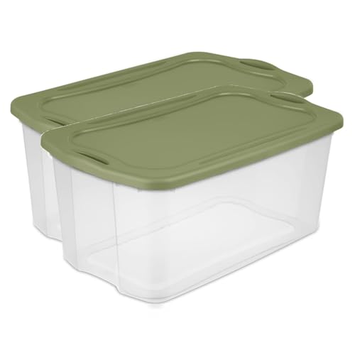 2 Pack 120 Quart Clear Container,Extra Large Plastic Storage Bin with Lid,Stackable Organizer Bins,for Closet, Bedroom, Shelving Units and Everyday Home Storage