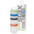 humangear STAX, Stackable Snack Containers - 4-Piece Leak-Proof Snack Travel System - FDA-Food Safe, BPA/PC/Phthalate-Free - Stackable & Click-Together Food Storage, Medium - color: Spectrum, size: Medium