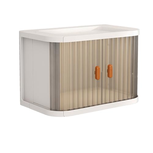 Stackable Makeup Organizer Drawers, Foldable Plastic Storage Boxes Clear Vanity Organizers and Storage Case for Living Room Cosmetics Lipsticks(#1) - color: #1