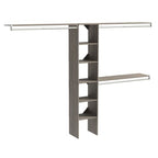ClosetMaid SuiteSymphony Wood Closet Organizer Kit with Tower, 3 Hang Rods, Top Shelves, Adjustable, Fits Spaces 5-9 ft. Wide, Graphite Grey - color: Graphite Grey, style: Closet Organizer w/Shelves