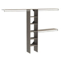 ClosetMaid SuiteSymphony Wood Closet Organizer Kit with Tower, 3 Hang Rods, Top Shelves, Adjustable, Fits Spaces 5-9 ft. Wide, Graphite Grey - color: Graphite Grey, style: Closet Organizer w/Shelves