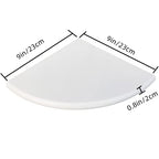 White Marble Corner Shower Shelf for Bathroom, 9'' x 9'' x 0.8'' Faux Marble Corner Shelves for Bathroom Wall Mounted Both Side Polished (1, White)