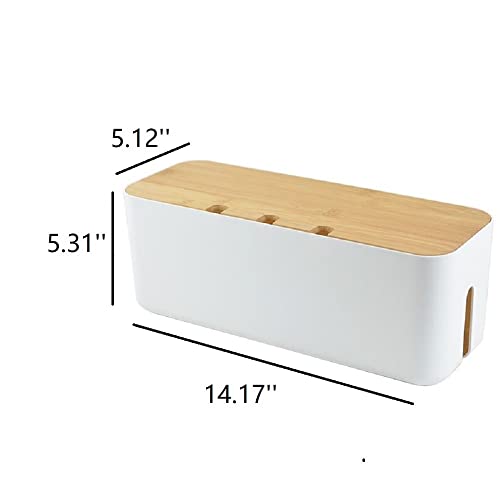 2 Pieces Cable Management Box|Cord Organizer Box| Hide and Conceal Power Strips and Electrical Cords from TVs, Computers, and Desks (White 2PCS) - color: White 2PCS