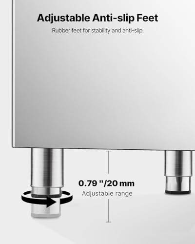 VEVOR Ice Storage Bin, 250LBS Capacity Ice-Bin, Stainless Steel Ice Storage Bins with Filter and Adjustable Anti-Slip Rubber Feet, Suitable for Restaurant Hotel and Beverage Shops