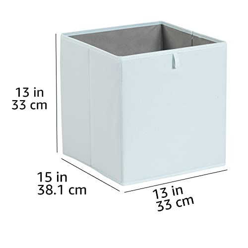 Amazon Basics Collapsible Cube Organizer Bins, Closet Storage Baskets for Shelves with Secure Pull Handle, Foldable Space-Saving, Jade Green, 13x15x13", 6-Pack - color: Jade Green, size: 13x15x13"
