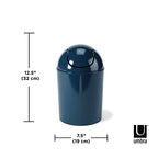 Umbra 1.25 Gallon Mini Waste Can with Removable Swing-Top Lid - Small Garbage Bin for Kitchen, Bathroom, Bedroom, Office - Compact Trash Can Fit Under Tables & Counters - Dark Blue - color: Dark Blue