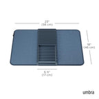 Umbra Udry Dish Rack and Microfiber Drying Mat – Space-Saving Design Folds Up for Easy Storage, Basic Rack, Slate Blue - color: Slate Blue, style: Basic Rack