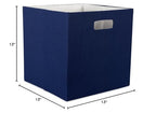 DII Poly-Cube Storage Collection Hard Sided, Collapsible Solid, Large, Nautical Blue - color: Blue, size: Large Square, 13x13x13"