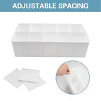 Plastic Belt Organizer, 10 Section Drawer Organizer for Storage Belt, Ties, Underwear and Socks, White Removable Dividers Storage Box for Closet Dresser Drawer, 12 x 6.2 x 3.1 Inch