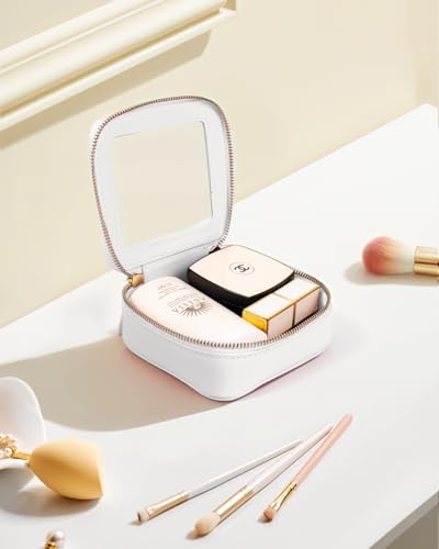 LETGO Clear Makeup Bags Small, Small Clear Makeup Bag for Purse,Mini Makeup Pouch Purse Organizer Fit Carry-on Travel Essentials,Cute Cosmetic Bags for Car Accessories for Women (Mini-White) - color: 0-Mini-White