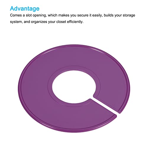 PATIKIL Clothes Dividers 10 Pack Blank Clothing Rack Size Sorting Reusable Wardrobe Round Hanger Separator, Purple - color: Purple