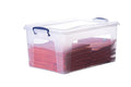 Superio Clear Plastic Storage Bin with Lid, 28 Quart Organizing Container, Latch Box, Stackable Plastic Tote for Household, Garage, School, and Office- Store Shoes, Clothing, Crafts, and Accessories - size: 19" x 12.5" x 9.25"