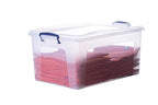 Superio Clear Plastic Storage Bin with Lid, 28 Quart Organizing Container, Latch Box, Stackable Plastic Tote for Household, Garage, School, and Office- Store Shoes, Clothing, Crafts, and Accessories - size: 19" x 12.5" x 9.25"
