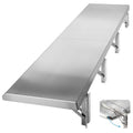 Concession Shelf Drop Down 18" x 48", Spliced Style Folding Concession Stand Shelf Commercial Grade Stainless Steel, Foldable Concession Shelves for Snack Bar, Food Cart, Movie Theater - size: 18" x 48"
