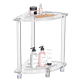 Acrylic Corner Shower Stool, Clear Shower Bench for Inside Shower, Non-Slip Waterproof Shower Stool Towel Storage