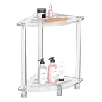Acrylic Corner Shower Stool, Clear Shower Bench for Inside Shower, Non-Slip Waterproof Shower Stool Towel Storage