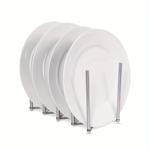 Adjustable Pot Lid Organizers, Dish Rack to Store Houseware, Plate Rack While Cooking, Kitchen Cabinet Pantry Pan and Pot Lid Organizer Rack Holder,4 sectional, 1Pcs