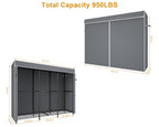 ULIFHOME E14C Pro Heavy Duty Closet Organizer System，Freestanding Clothing Racks for Hanging Clothes，Adjustable Garment Rack 70.1"W × 16.6"D × 76.4"H Hold 960 lbs，Black Rack with Grey Dustproof Cover - color: Black Rack With Grey Cover
