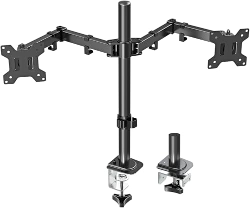 MOUNT PRO Dual Monitor Mount Fits 13-32 Inch/17.6lbs LCD Screen, Computer Monitor Desk Mount, Articulating Monitor Arm, Height Adjustable Display Stand for 2 Monitors, VESA Mount 75x75/100x100mm - color: Black C-clamp, size: Dual