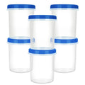 Atecare Heavy Duty Airtight Plastic Containers with Twist Top Lids, Stackable Freezer Containers for Lunch, Salad, Soup, Leftover, Ice Cream, BPA Free [6 Pack-32 oz]