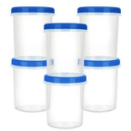 Atecare Heavy Duty Airtight Plastic Containers with Twist Top Lids, Stackable Freezer Containers for Lunch, Salad, Soup, Leftover, Ice Cream, BPA Free [6 Pack-32 oz]