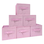 EBIGIC Pink Bins[6 Pack] 9.0"x7.5"x7.5" Small Size Fabirc Foldable Closet Toy Organizer Collapsible Cloth by BIGIC… - color: Pink 6Pack, size: 9”x 7.5”x 7.5”