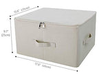 iwill CREATE PRO 3-Pack Beige Folding Storage Boxes with Zip Lid | Collapsible & Stackable Rigid Organizer Bins for Clothes, Blankets, Books - color: Beige, 3pcs