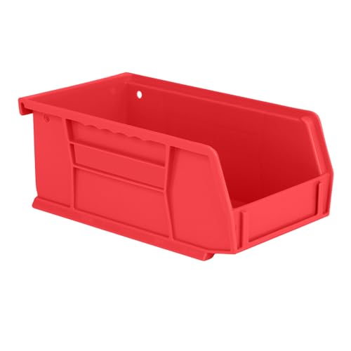 Hudson Exchange 7-1/2" x 4" x 3" Plastic Stackable Storage Bin and Hanging Container (Red, 1 Pack) - color: Red, size: 1 Pack