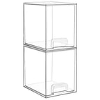 Vtopmart 7.6" H Clear Stackable Storage Drawers, 2 Pack Plastic Organizers Bins for Skincare, Cosmetics,Beauty Supplies,Ideal for Vanity, Bathroom,Kitchen Countertop,Cabinet Organization - style: 2pack High
