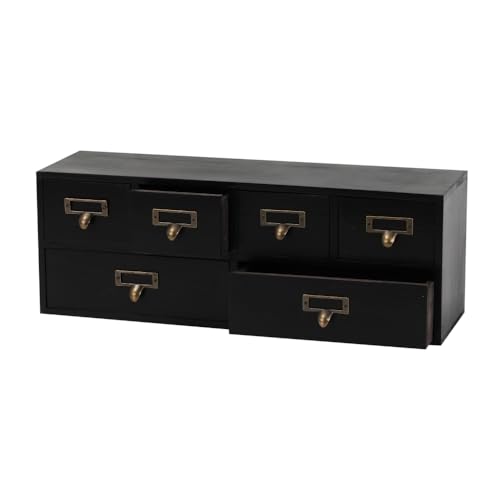 Apothecary Drawers Wooden Storage Box Vintage Wooden Drawers Wood Desktop Organizer Countertop Storage Box Library Card Catalog Cabinet Apothecary Cabinet （BLACK06） - color: BLACK06