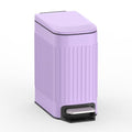 TrashAid Slim Bathroom Trash Can with Lid Soft Close, 6 Liter/1.6 Gallon Stainless Steel Small Garbage Can with Removable Inner Bucket, Step Pedal, Slim Wastebasket for Toilet, Office, Bedroom, Purple - color: Purple