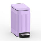 TrashAid Slim Bathroom Trash Can with Lid Soft Close, 6 Liter/1.6 Gallon Stainless Steel Small Garbage Can with Removable Inner Bucket, Step Pedal, Slim Wastebasket for Toilet, Office, Bedroom, Purple - color: Purple