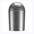 Umbra 1.25 Gallon Mini Waste Can with Removable Swing-Top Lid - Small Garbage Bin for Kitchen, Bathroom, Bedroom, Office - Compact Trash Can Fit Under Tables & Counters - Silver - color: Silver