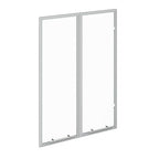 ROOMTEC Modular Closet Glass Door Pair Set, Shaker-Style Frame Add-On for Medium Hanging, Short Tower & Shoe Shelf Units, Tempered Glass, 35.83" H × 19.5" W - size: Framed Glass Door – 19.5"W x 35.83"H