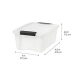 IRIS USA 13 QT Plastic Storage Box with Lid and Latches - 4 Pack - BPA-Free, Discreet Organizing Solution, Durable Nestable Stackable Containers, Secure Pull Handle - Pearl - size: 13 Qt, style: 4 Pack