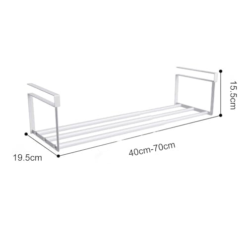 Hanging Shoe Organizer for Closet, Expandable Rack Organizer Under Cabinet Shelf - for Kitchen, Book or Clothing Storage and Organization. (White-1Pcs) - color: White