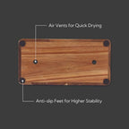 KITCHENDAO XL Acacia Wood Universal Knife Block with Slots for Scissors and Sharpening Rod, Safe, Space Saver Knives Storage Stand Display without Knives, Unique Slot Design to Protect Blade - color: XL-Acacia Wood