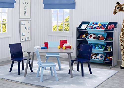 Delta Children Kids Toy Storage Organizer with 12 Plastic Bins - Greenguard Gold Certified, Grey/Blue - color: Grey/Blue