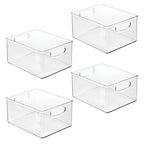 iDesign Stackable Storage Bin - Organize Pantry, Fridge, or Freezer, Set of 4, Clear, Made in USA - style: Pack of 4