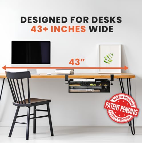 Homeify Under Desk Drawer Organizer Clamp-On, Mesh Metal Drawer Attachment, 2 Drawer Slide Out, On Or Under Desk Organizer For Office Supplies & Home Essentials (2 Drawers) - size: 2 Drawers
