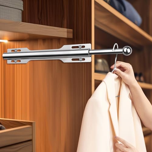 FIRJOY 12" Valet Rod for Closet Pull Out (2 Pack, Chrome) - color: Chrome, size: 2 Pack