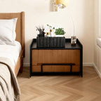 Small Wicker Baskets, Wicker Woven Storage Basket Toilet Paper Baskets with Handles, Towel Basket for Bathroom Organizing Shelves (Black) - color: Black