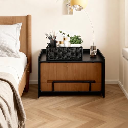 Small Wicker Baskets, Wicker Woven Storage Basket Toilet Paper Baskets with Handles, Towel Basket for Bathroom Organizing Shelves (Black) - color: Black