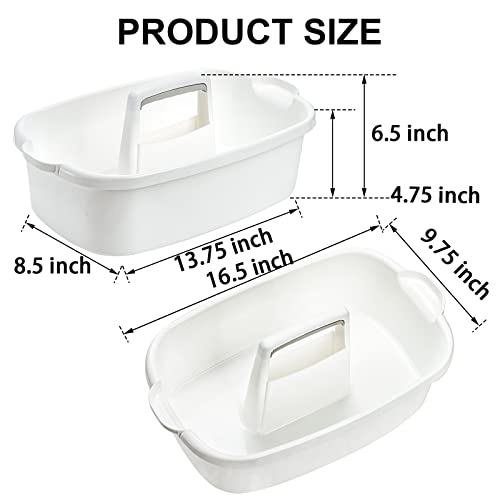 TOPZEA 2 Pack Cleaning Supplies Caddy, Large Plastic Cleaning Supply Organizer Bucket with Handle Portable Housekeeping Shower Tote Caddy Under Sink Tool Storage Baskets for Dorm, Bathroom, Household